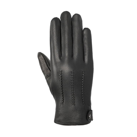 Leather Gloves Men's Autumn And Winter Warm Plus Velvet Padded Driving Simple Business Handsome Imitation Deerskin Sheepskin Tide XL