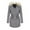 Gray, variant on IROINNID Women's Hooded Parka Coat Solid Color Long Sleeve Warm Autumn And Winter Jacket Draw Back Outerwear Zipper Cardigan Keep Warm Pocket ooo, Black