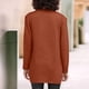 thumbnail image 3 of Camiseta de mujer con cuello en V y manga 3/4 - Cintura con cordón, suave y transpirable, informal de primavera, fácil de cuidar, 3 of 6