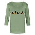 thumbnail image 3 of Women's Casual Crewneck T-Shirts Halloween Black Cat Jack-o-Lantern Graphic Print Long Sleeve Tops Comfortable Fall Pullover Tees Festive Party Clothing, 3 of 5