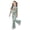 Light Green, variant on Casual Suit for Girls Stylish Flared Pants Top Comfy To Fashion Girls Summer Clothes,White,Size 11 -12 Years