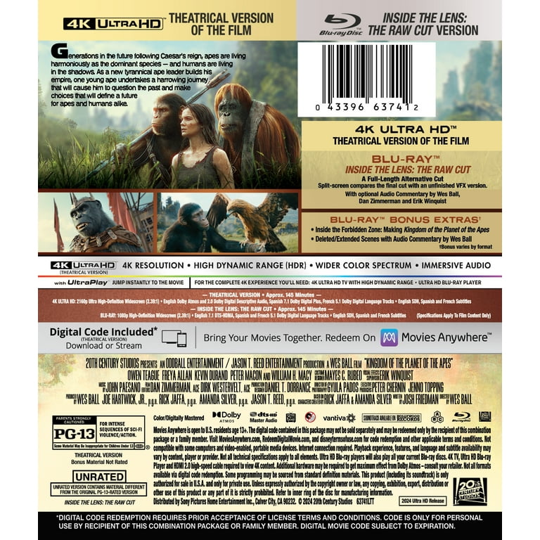 Kingdom of the Planet of the Apes (4K Ultra HD + Blu-ray Kingdom of the Planet of the Apes (4K Ultra HD + Blu-ray