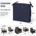 thumbnail image 3 of Kimunuk Outdoor Chair Cushions set of 2, 17" x 16" Zipped Waterproof Outdoor Seat Cushions Couch Pads with Ties for Patio Furniture, Navy, 3 of 6