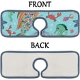 thumbnail image 6 of SKYSONIC Faucet Absorbent Mat 2 Pcs Mermaid Sea Animals Kitchen Faucet Splash Catcher Washable Counter Drying Pads Behind Faucet for Kitchen Bathroom, 6 of 7