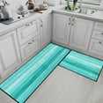 thumbnail image 2 of Turquoise Kitchen Rugs and Mats Non Skid Washable Set of 2, Teal Green Wood Stripe Kitchen Runner Rug, Modern Simple Abstract Under Sink Mats for Kitchen Floor Decor, 2 of 6