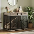 thumbnail image 3 of 44 Inch Dog Crate Furniture,Large Dog Kennel Furniture Indoor,Heavy Duty Dog Kennel End Table with Storage Drawers & 2 Lockable Doors, ndoor Pet Cage for Medium,Small Breeds,Decorative Dog Crate, 3 of 6