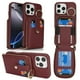 thumbnail image 1 of For iPhone 16 Pro Max Case with Zipper Pouch Ring Kickstand Strap Litchi Texture PU + TPU Phone Cove, 1 of 5