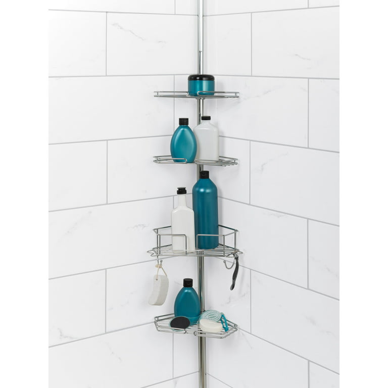 Zenna Home Rust-Resistant Corner Shower Caddy for Bathroom, 4