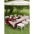 thumbnail image 3 of Outdoor Tablecloth with Umbrella Hole and Zipper, Christmas Snowman Rectangle Table Cloth 60x120 Inch Waterproof Tablecloth, Winter Snowflakes Xmas Trees Red Plaid Picnic Table Cover for Patio, 3 of 7