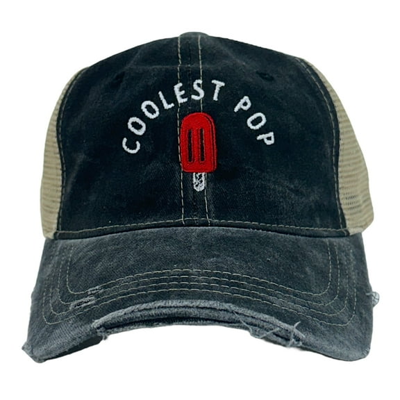 Coolest Pop Hat Funny Best Dad Ever Popsicle Cool Fathers Day Trucker Cap