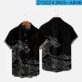 thumbnail image 1 of 2022 Summer Short Sleeve Shirts Original Risk Free Summer Print Shirts Ethnic Trend Men's Tops 015, 1 of 5