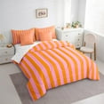 thumbnail image 4 of Feelyou Orange Pink Striped Bedding Comforter Set 7pcs for Kids, Abstract Ombre King Bedding Sets, Modern Fashion Reversible Bed Sheets, Breathable Home Decor, 3pcs, 4 of 8