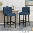 thumbnail image 3 of Home Square Wingback Barstool in Navy and Dark Brown - Set of 4, 3 of 11