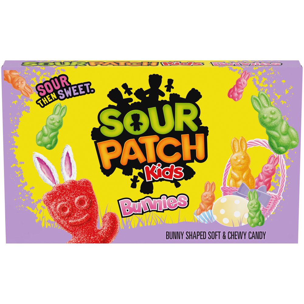 SOUR PATCH KIDS Bunnies Candy, Easter Edition, 1 Movie Theater Box (3.1