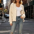 thumbnail image 7 of Tsivenald Cardigan Sweaters for Women Long Sleeve Button Down Chunky Knit Cardigan Sweater Casual Fall Outerwear, (White Size S-XXXL), 7 of 7