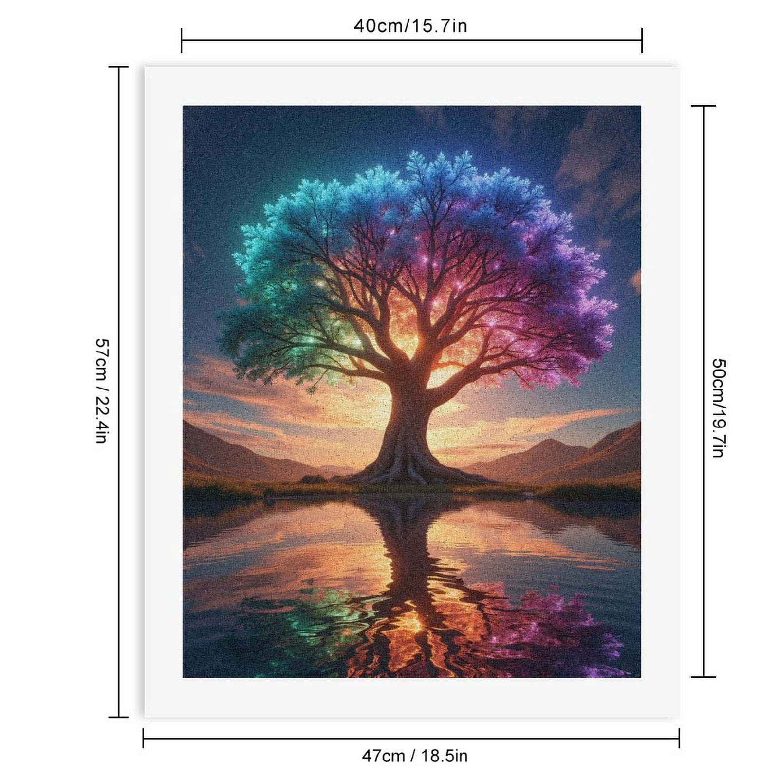 Paint by Numbers Kit for Adults, Colorful Dreamscape Tree Reflection Paint by Numbers, Easy Paint by Numbers Kit for Adults Beginner, DIY Adult Paint by Number Kits on Canvas, Home Decor