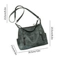 thumbnail image 6 of Clearance Under $10 Canvas Tote Bag, Fashion Crossbody Bag Shoulder Bag Soft PU Leather Handbags Purses Multi Pocket Hobo Tote Bag, Multipurpose for Daily Travel Trip, Green, 6 of 6