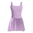 thumbnail image 5 of Girls Tank Skirted Dance Leotard with Square Neck,Ballet Dress Bodysuit, 5 of 8