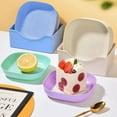 thumbnail image 4 of Large 14.5cm Square Plastic Plates Set of 4 Drop Proof and Easy Clean Kitchen Dinnerware, 4 of 6