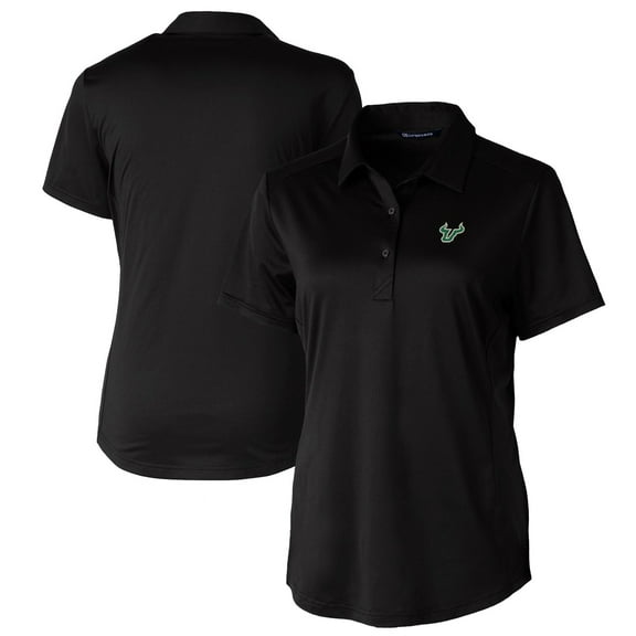 Women's Cutter & Buck Black South Florida Bulls Prospect Textured Stretch Polo