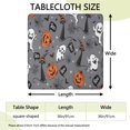 thumbnail image 2 of Halloween Gray Ghosts Cats and Pumpkins Square Fitted Tablecloth with Elastic Edge,Square Table Cover,Washable Elastic Table Cover for Home Kitchen Party Decor 36"x36", 2 of 6