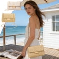 thumbnail image 7 of SLYNSHome Summer Crossbody Bags for Women Khaki Beach Handmade Straw Woven Pocketbooks Handbag Shoulder Purse, 7 of 7