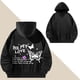 thumbnail image 5 of Sudadera con capucha de manga larga para mujer, suéter con estampado gráfico, sudadera con capucha para vacaciones, mujer, hombre, salir, viajar por , negro, S, 5 of 6