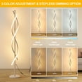 thumbnail image 2 of LED Spiral Floor Lamp 60 Inch Modern Floor Lamps Dimmable White Standing Lamp 34W Contemporary Floor Lamps for Living Room Bedroom Kitchen Office, 2 of 7