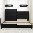 thumbnail image 4 of Merluxy Upholstered Queen Bed Frame with Headboard Sleigh Platform Tufted Bed/Black, 4 of 10