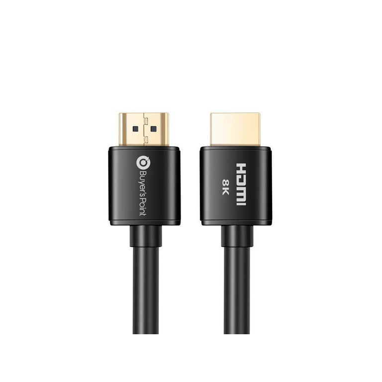 Buyer's Point 8K Ultra High Speed HDMI 2.1 Cable (6ft) with 120Hz & 48Gbps,  compatible with Apple TV, Nintendo Switch, Roku, Xbox, PS5, PS4, Projector,  HDTV, Bluray (25 Pack) (Black, CL3 Rated) 