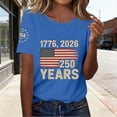 thumbnail image 2 of USA 250th Anniversary Print Tee Short Sleeve Round Neck Casual Daily Outfits Blue L, 2 of 4