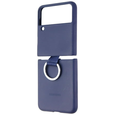 Open Box Samsung Silicone Protective Cover with Ring for Galaxy Z Flip3 5G - Navy