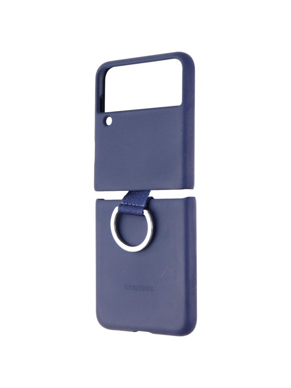 Open Box Samsung Silicone Protective Cover with Ring for Galaxy Z Flip3 5G - Navy