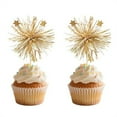 thumbnail image 7 of 30 Pcs Sparkle Firework Cake Toppers Champagne Foil Tassel Cupcake Picks Tinsel Cake Decorations Drink Stirrers Fruit Toothpicks for Christmas Wedding Birthday Party Decor By Scheam, 7 of 7