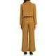 thumbnail image 3 of INSPIRE CHIC Women's 2 Piece Set Business Notched Lapel Crop Jacket Wide Leg Pant Work Suits S Golden Brown, 3 of 6