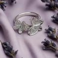 thumbnail image 4 of Anillo Mariposa Con Flor De Zirconia Para Mujer De Plata 925, 4 of 4
