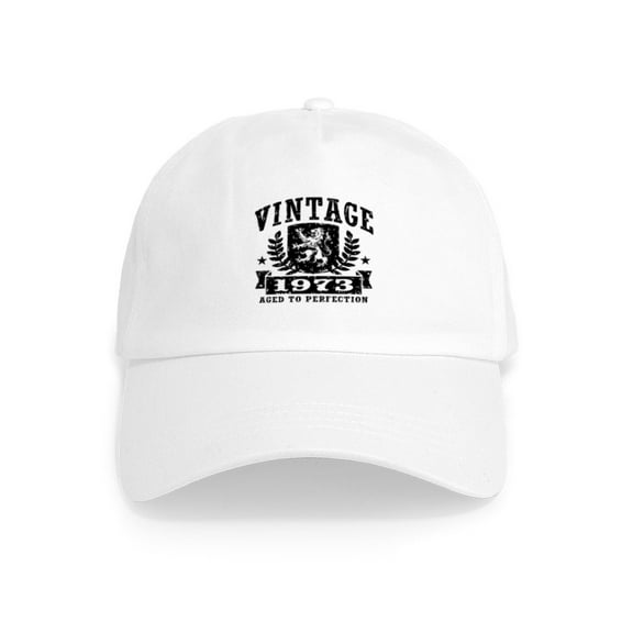 CafePress - Vintage 1973 Cap - Adjustable 100% Brushed Unisex Casual Cotton Baseball Cap, Beige, 1