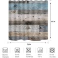 thumbnail image 2 of Numjaw Rustic Shower Curtain,Blue Fabric Shower Curtain for Bathroom,Farmhouse Shower Curtain,Blue Grey Wood Barn Door Country Shower Curtain,65x71in, 2 of 8