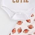 thumbnail image 5 of CAICJ98 Baby Girl Football Outfit Football Romper Onesie+Football Flare Pant Bell Bottom Set Newborn Fall Winter Spring Clothes (White,0-3 Months), 5 of 6