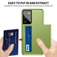 thumbnail image 3 of Dteck Case for Samsung Galaxy S21 Ultra 6.8-inch,Shockproof Wallet Card Slot Holder Pocket Slide Slim Fit Dual Layer Soft TPU Hard PC Hybrid Protective Back Cover,Green, 3 of 6