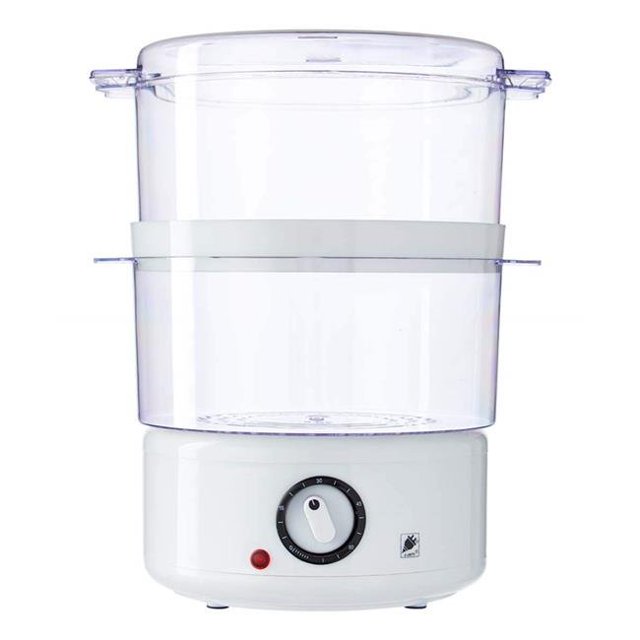 J-Jati FS203A 5.0 qt. 2-Tier Stack Capable Paniers Aliments Sains Vapeur&44; Blanc