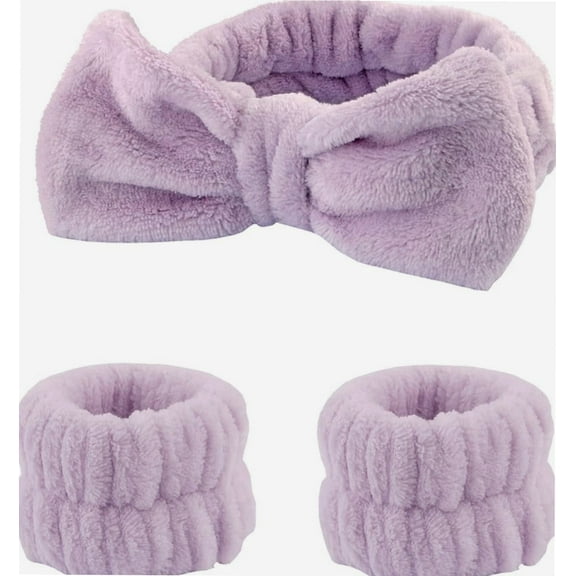 Face Wash Wristbands Set Elastic Wrist Wash Band Absorbent SweatbandsTowel for Spa Washing Makeup (Color : Purple)