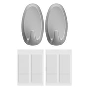 FrogTape reMOVEables Medium Brushed Nickel Heavy Duty Hooks, 2 Hooks and 4 Adhesive Strips