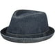 thumbnail image 2 of Gorro Fedora EPOCH para hombre, algodón lavado, azul, talla XL, 2 of 6