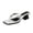 Silver, variant on Womens Low Heeled Thong Sandals Comfort Slip On Square Toe Transparent Kitten Heel Flip Flops Summer Beach Vacation Travel Casual Daily Slides Silver Size 37