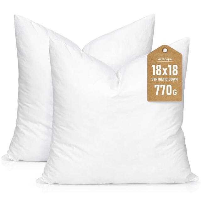 Inserto de almohada Artscope, plumón sintético, 45 x 45 cm, juego de 2