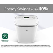 LG New 14,000 BTU 450 Sq Ft Smart Wi-Fi Enabled Dual Inverter Portable Air Conditioner, White