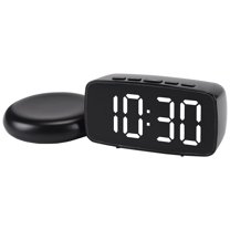 Unique Bargains Alarm Clock Black Housing With White Light 4.7"L x 1.6"W x 2.4"H