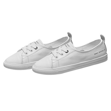 

Eease 1 Pair of Sneakers Casual Fashion Flattie Round Toe Comfortable Summer Shoes for Women Lady - Size 39 7.5US 5UK 38.5EU (White)