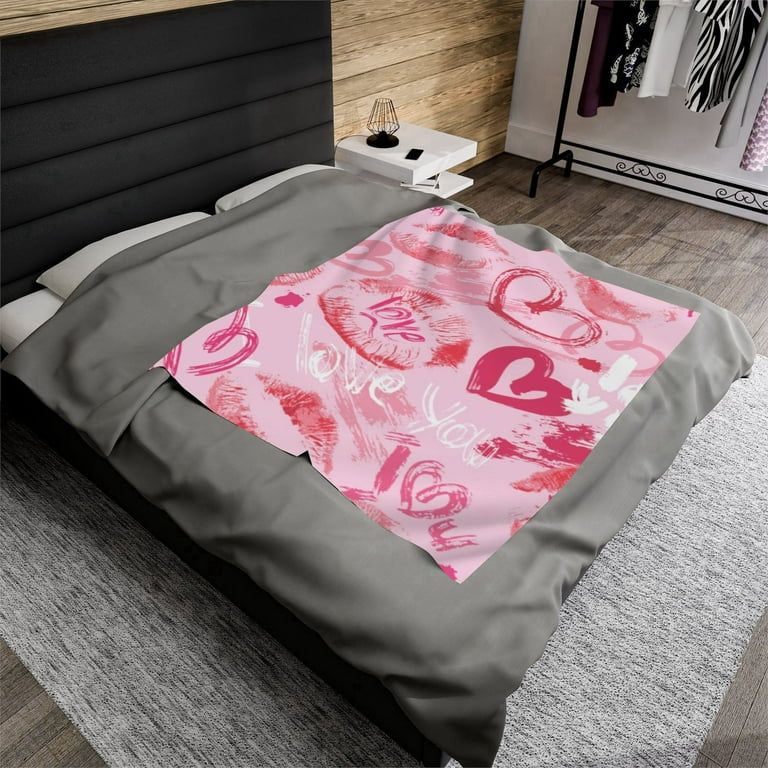 Couple Blanket Pink Heart Pattern Throw Blanket Cute Style Blankets For Beds Couch Sofa Travel Camping 27.5x40 Inch Walmart